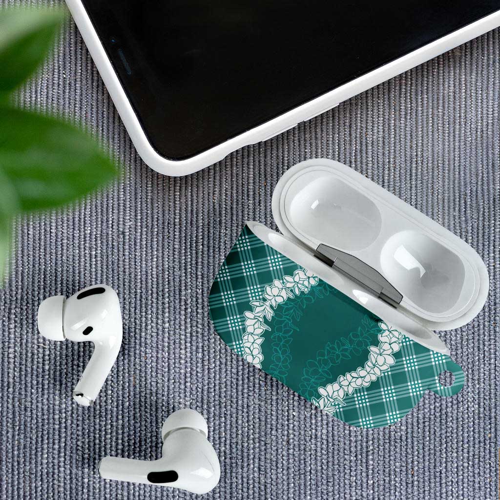 Hawaii Aloha Plumeria Lei Teal Palaka AirPods Case LT7 - Polynesian Pride