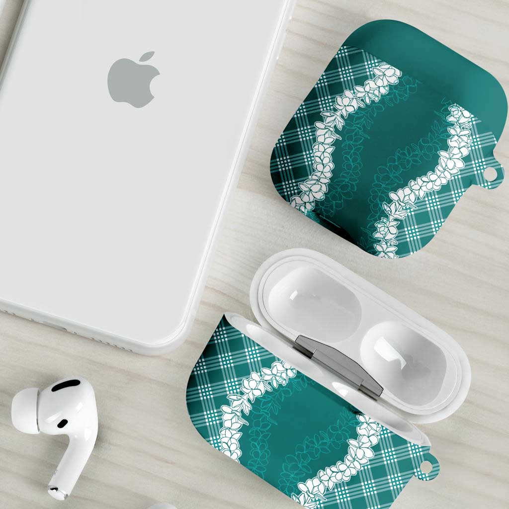 Hawaii Aloha Plumeria Lei Teal Palaka AirPods Case LT7 - Polynesian Pride