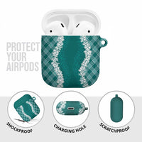 Hawaii Aloha Plumeria Lei Teal Palaka AirPods Case LT7 - Polynesian Pride