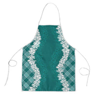 Hawaii Aloha Plumeria Lei Teal Palaka Apron LT7 Teal - Polynesian Pride