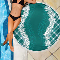 Hawaii Aloha Plumeria Lei Teal Palaka Beach Blanket LT7 - Polynesian Pride
