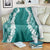 Hawaii Aloha Plumeria Lei Teal Palaka Blanket - Polynesian Pride