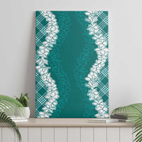 Hawaii Aloha Plumeria Lei Teal Palaka Canvas Wall Art LT7 - Polynesian Pride