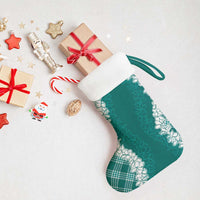 Hawaii Aloha Plumeria Lei Teal Palaka Christmas Stocking - Polynesian Pride