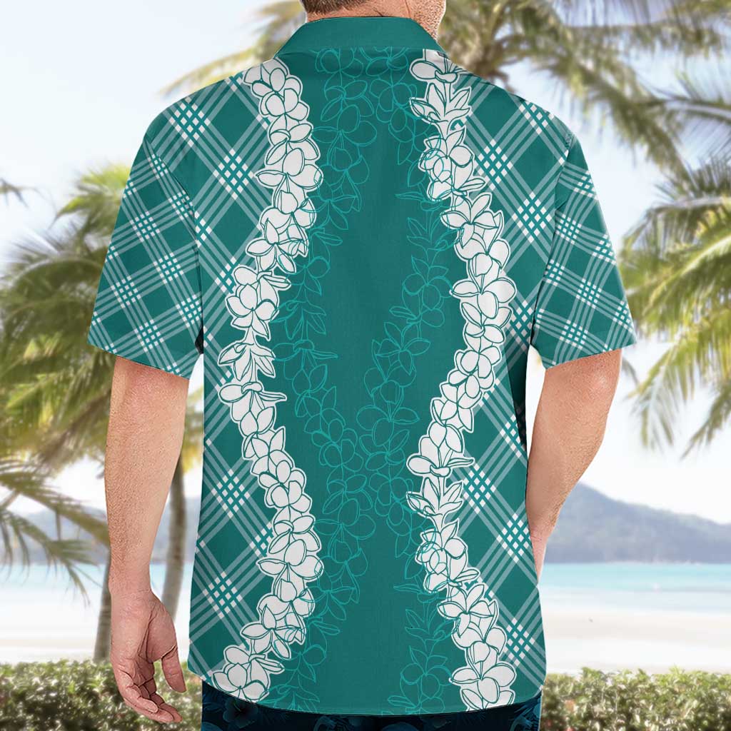Hawaii Aloha Plumeria Lei Teal Palaka Hawaiian Shirt - Polynesian Pride