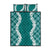 Hawaii Aloha Plumeria Lei Teal Palaka Quilt Bed Set - Polynesian Pride