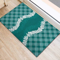 Hawaii Aloha Plumeria Lei Teal Palaka Rubber Doormat LT7 - Polynesian Pride