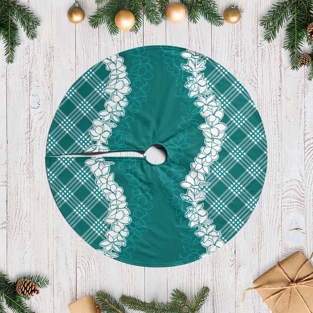 Hawaii Aloha Plumeria Lei Teal Palaka Tree Skirt LT7 Casual Teal - Polynesian Pride