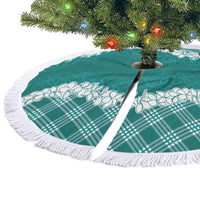 Hawaii Aloha Plumeria Lei Teal Palaka Tree Skirt LT7 - Polynesian Pride