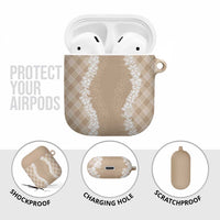 Hawaii Aloha Plumeria Lei Beige Palaka AirPods Case - Polynesian Pride