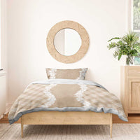 Hawaii Aloha Plumeria Lei Beige Palaka Bedding Set - Polynesian Pride