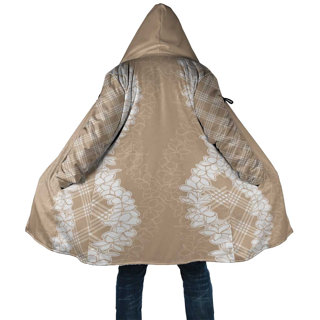 Hawaii Aloha Plumeria Lei Beige Palaka Cloak - Polynesian Pride