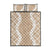 Hawaii Aloha Plumeria Lei Beige Palaka Quilt Bed Set - Polynesian Pride