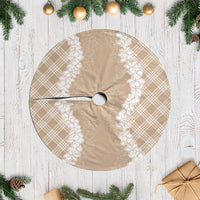 Hawaii Aloha Plumeria Lei Beige Palaka Tree Skirt LT7 Casual Beige - Polynesian Pride