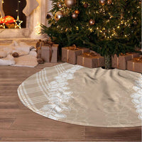Hawaii Aloha Plumeria Lei Beige Palaka Tree Skirt LT7 - Polynesian Pride