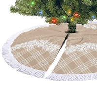 Hawaii Aloha Plumeria Lei Beige Palaka Tree Skirt LT7 - Polynesian Pride