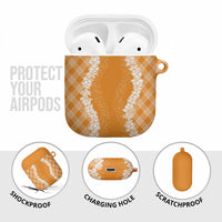 Hawaii Aloha Plumeria Lei Orange Palaka AirPods Case - Polynesian Pride