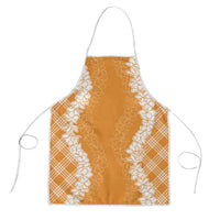 Hawaii Aloha Plumeria Lei Orange Palaka Apron - Polynesian Pride