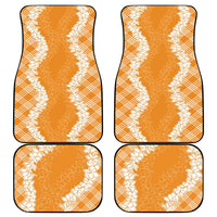 Hawaii Aloha Plumeria Lei Orange Palaka Car Mats - Polynesian Pride