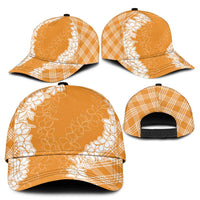 Hawaii Aloha Plumeria Lei Orange Palaka Classic Cap - Polynesian Pride