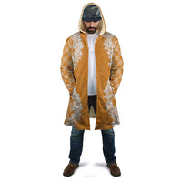 Hawaii Aloha Plumeria Lei Orange Palaka Cloak - Polynesian Pride