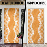 Hawaii Aloha Plumeria Lei Orange Palaka Door Cover - Polynesian Pride