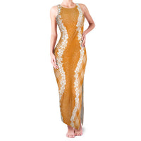 Hawaii Aloha Plumeria Lei Orange Palaka Family Matching Tank Maxi Dress and Hawaiian Shirt - Polynesian Pride