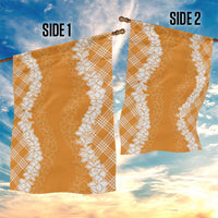 Hawaii Aloha Plumeria Lei Orange Palaka Garden Flag - Polynesian Pride