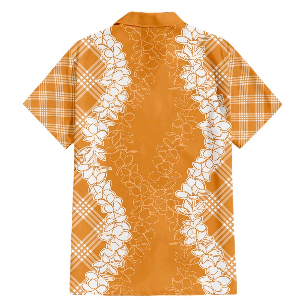 Hawaii Aloha Plumeria Lei Orange Palaka Hawaiian Shirt - Polynesian Pride