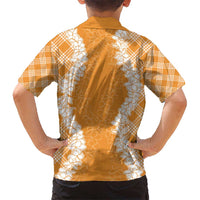 Hawaii Aloha Plumeria Lei Orange Palaka Hawaiian Shirt - Polynesian Pride