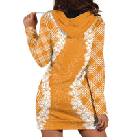 Hawaii Aloha Plumeria Lei Orange Palaka Hoodie Dress - Polynesian Pride