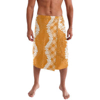 Hawaii Aloha Plumeria Lei Orange Palaka Lavalava - Polynesian Pride