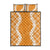 Hawaii Aloha Plumeria Lei Orange Palaka Quilt Bed Set - Polynesian Pride