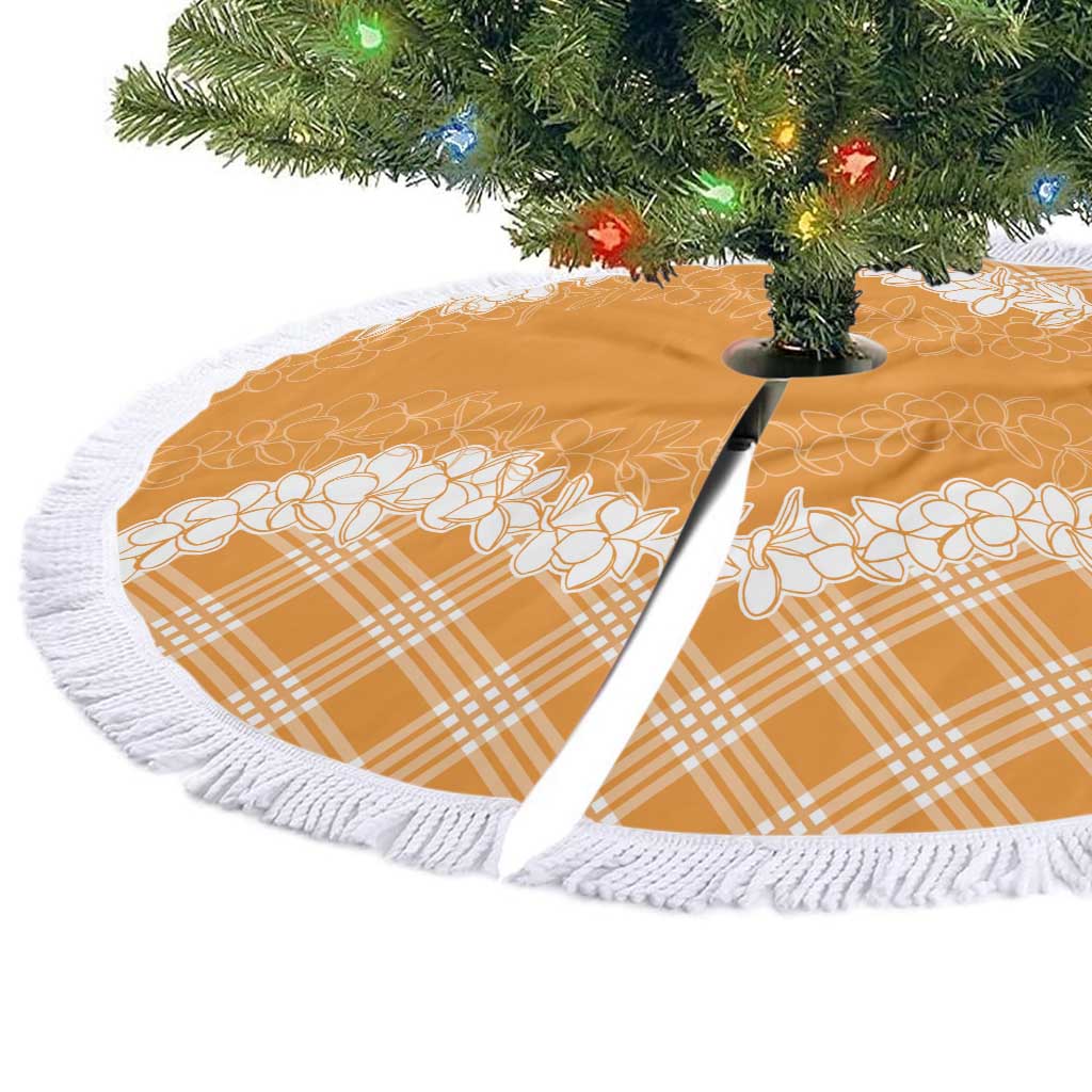 Hawaii Aloha Plumeria Lei Orange Palaka Tree Skirt LT7 - Polynesian Pride