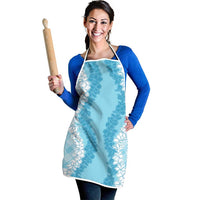Hawaii Aloha Plumeria Lei Turquoise Palaka Apron - Polynesian Pride
