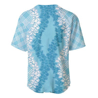 Hawaii Aloha Plumeria Lei Turquoise Palaka Baseball Jersey - Polynesian Pride
