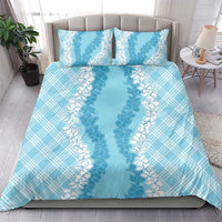 Hawaii Aloha Plumeria Lei Turquoise Palaka Bedding Set - Polynesian Pride
