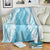Hawaii Aloha Plumeria Lei Turquoise Palaka Blanket - Polynesian Pride