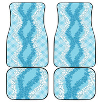 Hawaii Aloha Plumeria Lei Turquoise Palaka Car Mats - Polynesian Pride