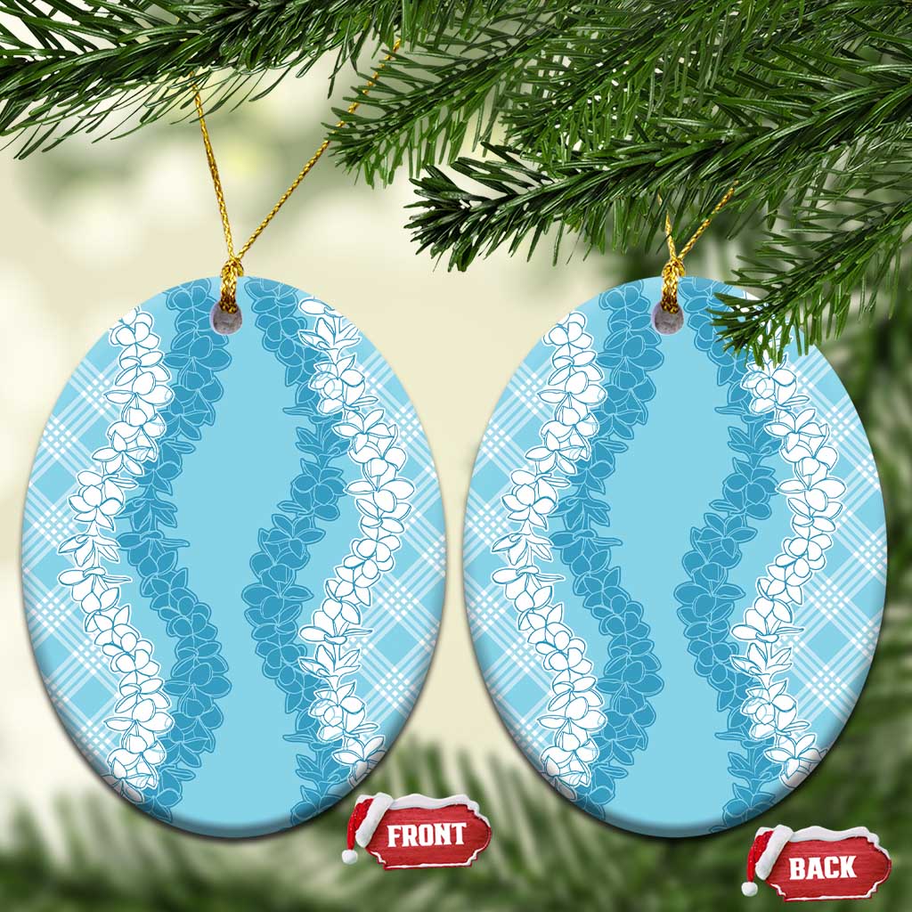 Hawaii Aloha Plumeria Lei Turquoise Palaka Ceramic Ornament - Polynesian Pride