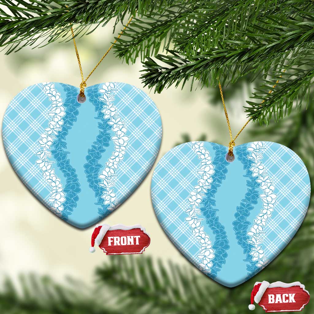 Hawaii Aloha Plumeria Lei Turquoise Palaka Ceramic Ornament - Polynesian Pride