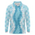 Hawaii Aloha Plumeria Lei Turquoise Palaka Long Sleeve Polo Shirt - Polynesian Pride