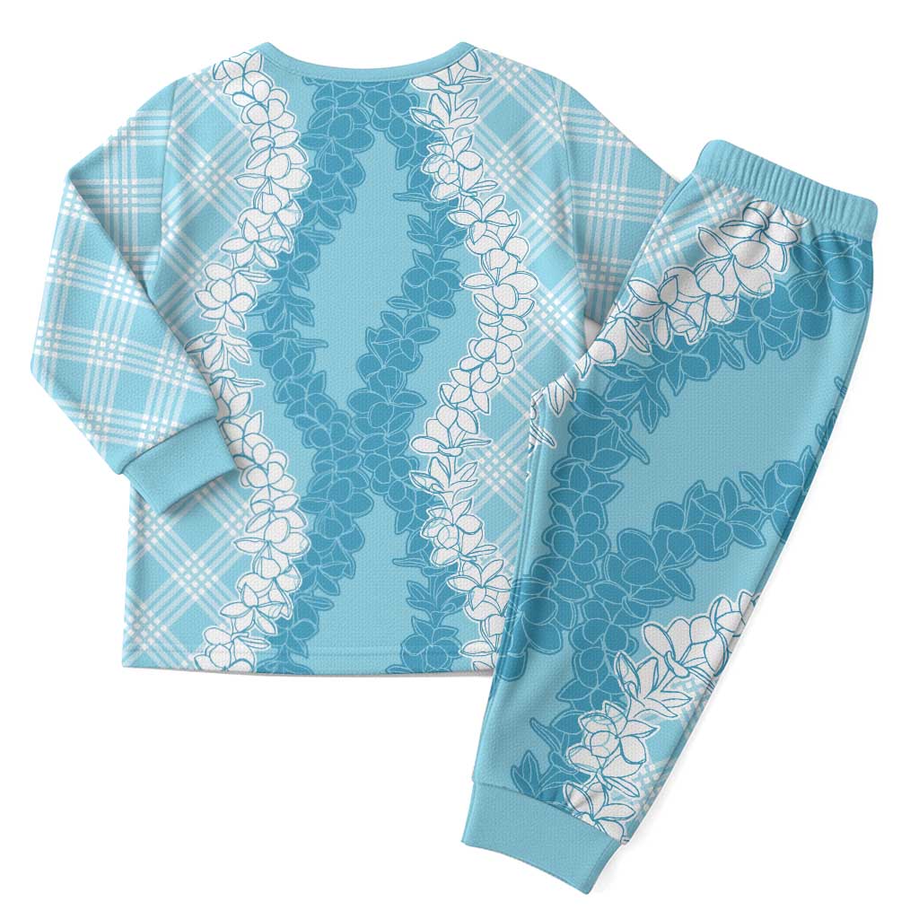Hawaii Aloha Plumeria Lei Turquoise Palaka Christmas Pajama Set LT7 - Polynesian Pride