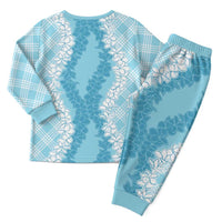Hawaii Aloha Plumeria Lei Turquoise Palaka Christmas Pajama Set LT7 - Polynesian Pride