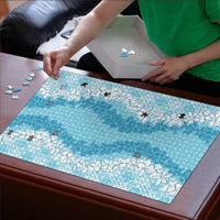 Hawaii Aloha Plumeria Lei Turquoise Palaka Puzzle - Polynesian Pride