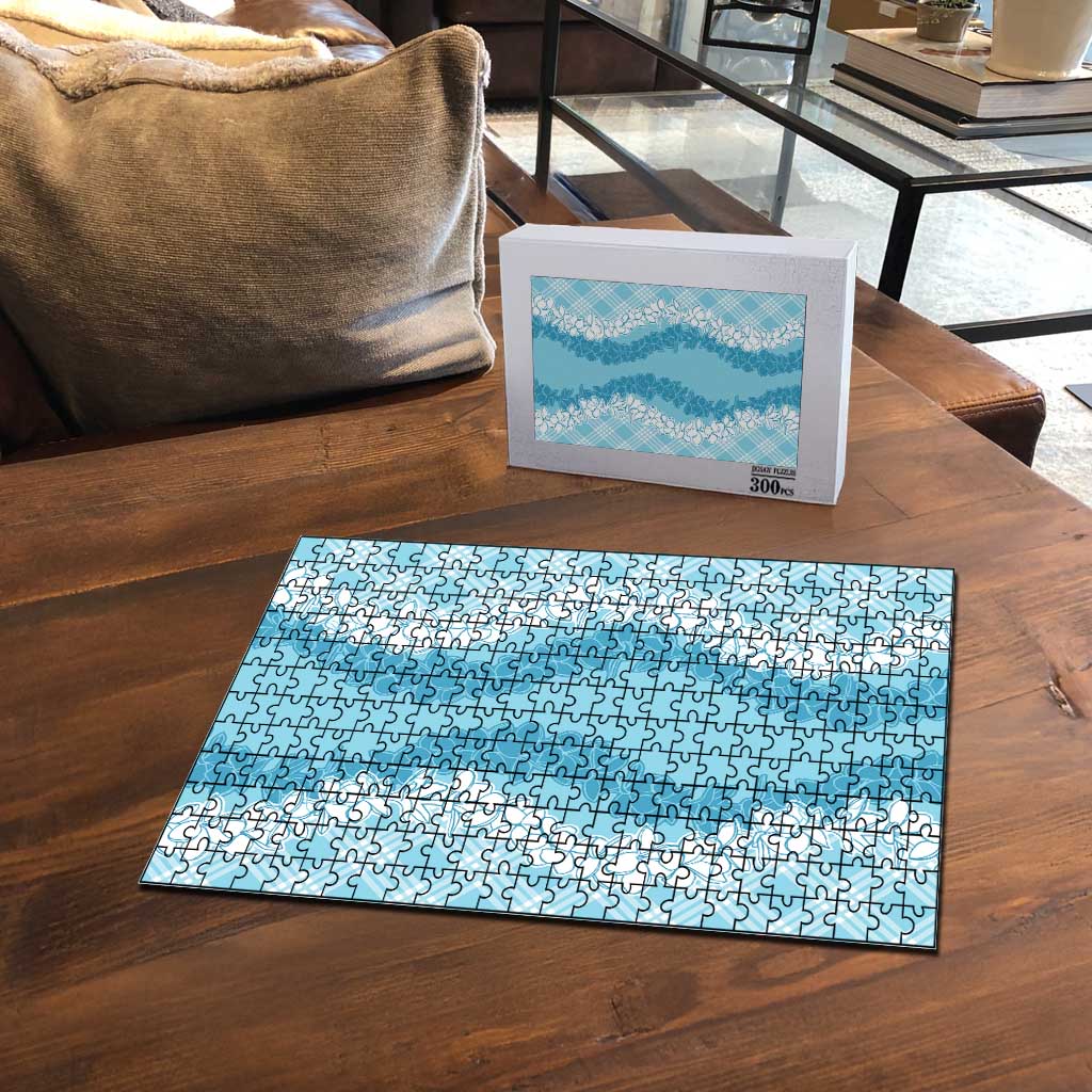 Hawaii Aloha Plumeria Lei Turquoise Palaka Puzzle - Polynesian Pride