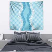 Hawaii Aloha Plumeria Lei Turquoise Palaka Tapestry - Polynesian Pride