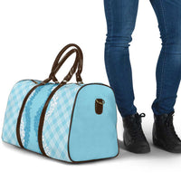 Hawaii Aloha Plumeria Lei Turquoise Palaka Travel Bag - Polynesian Pride