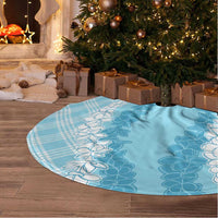 Hawaii Aloha Plumeria Lei Turquoise Palaka Tree Skirt LT7 - Polynesian Pride