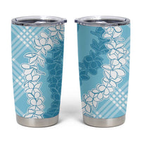 Hawaii Aloha Plumeria Lei Turquoise Palaka Tumbler Cup - Polynesian Pride